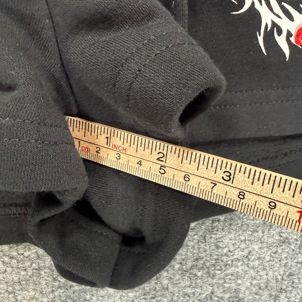 True Religion Sweat Shorts Womens XS Black Flame Graphic Y2K Lounge Gym Casual - Picture 6 of 10